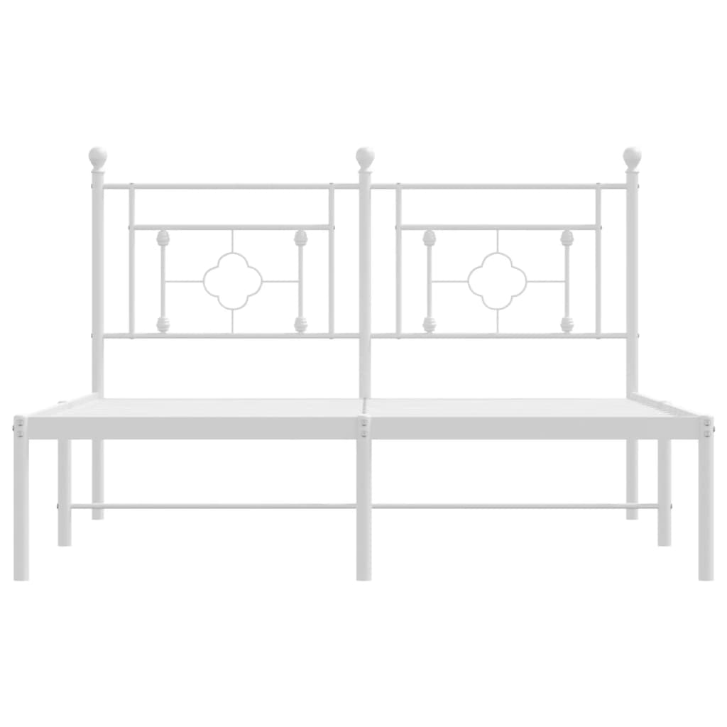 sengeramme med sengegavl 135x190 cm metal hvid