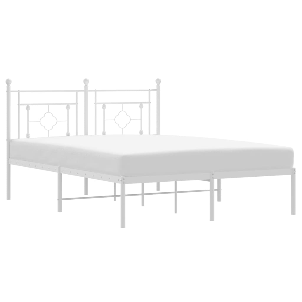 sengeramme med sengegavl 140x190 cm metal hvid