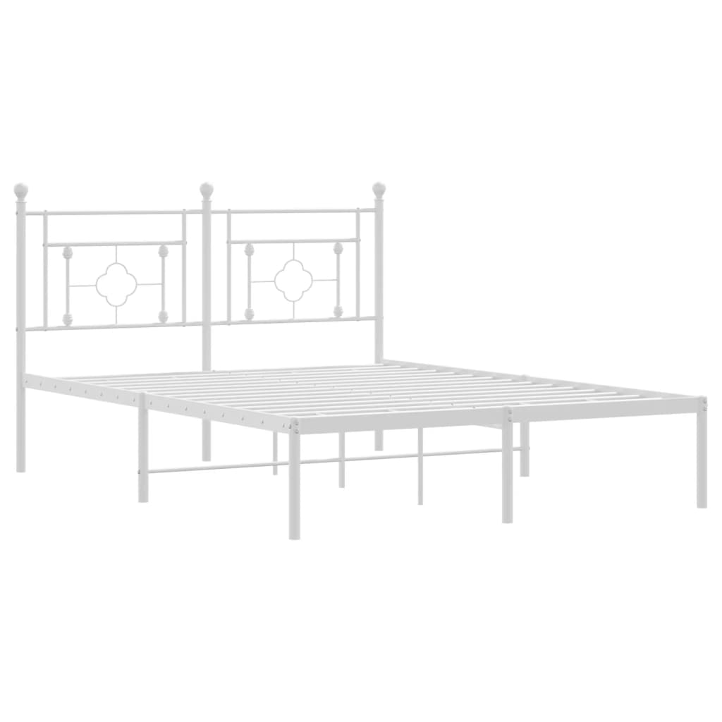 sengeramme med sengegavl 140x190 cm metal hvid