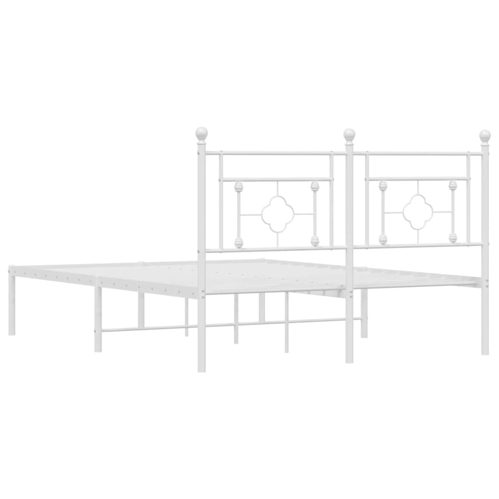 sengeramme med sengegavl 140x190 cm metal hvid