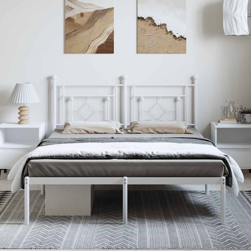 sengeramme med sengegavl 150x200 cm metal hvid