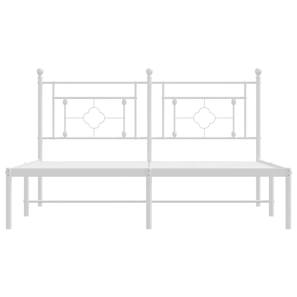 sengeramme med sengegavl 150x200 cm metal hvid