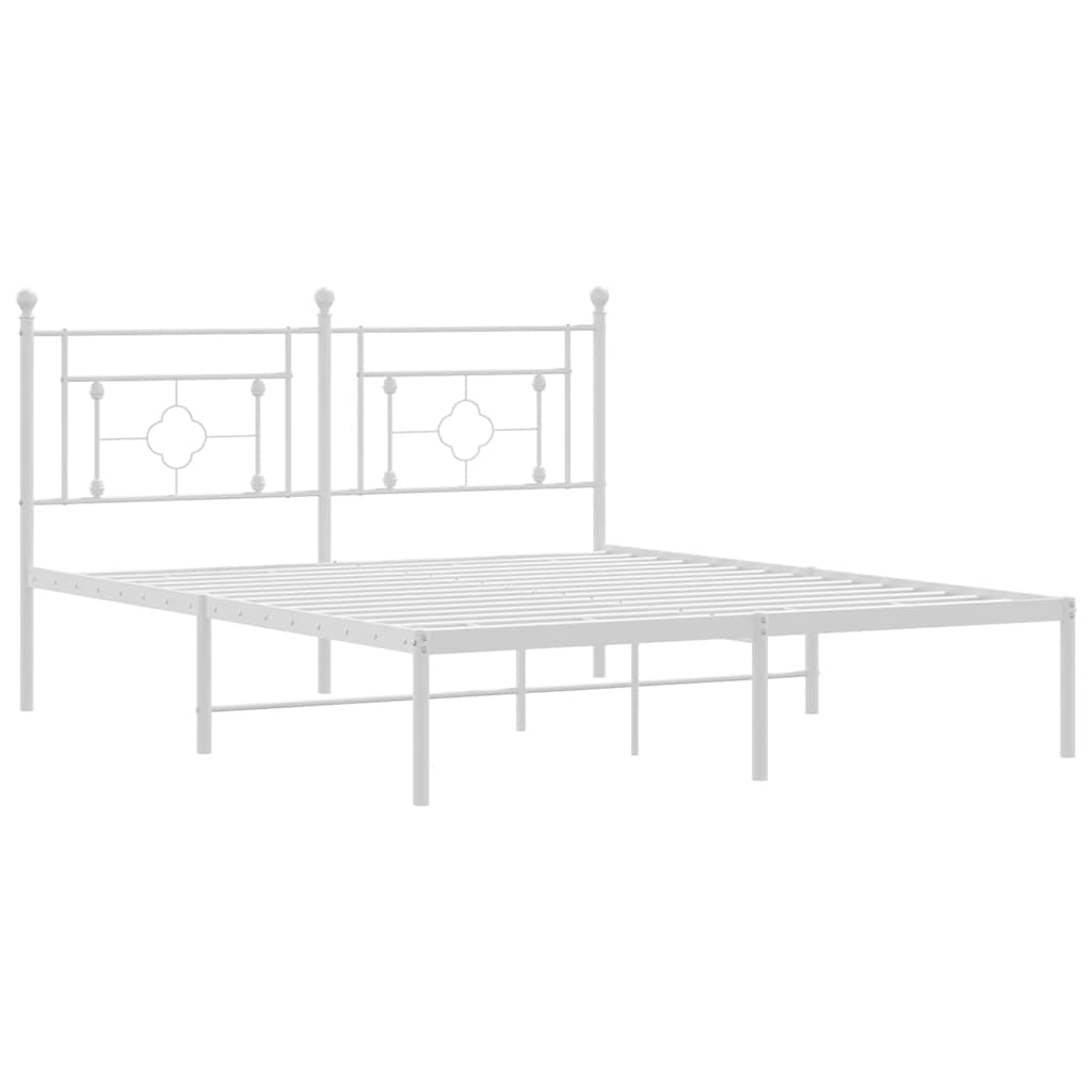 sengeramme med sengegavl 160x200 cm metal hvid