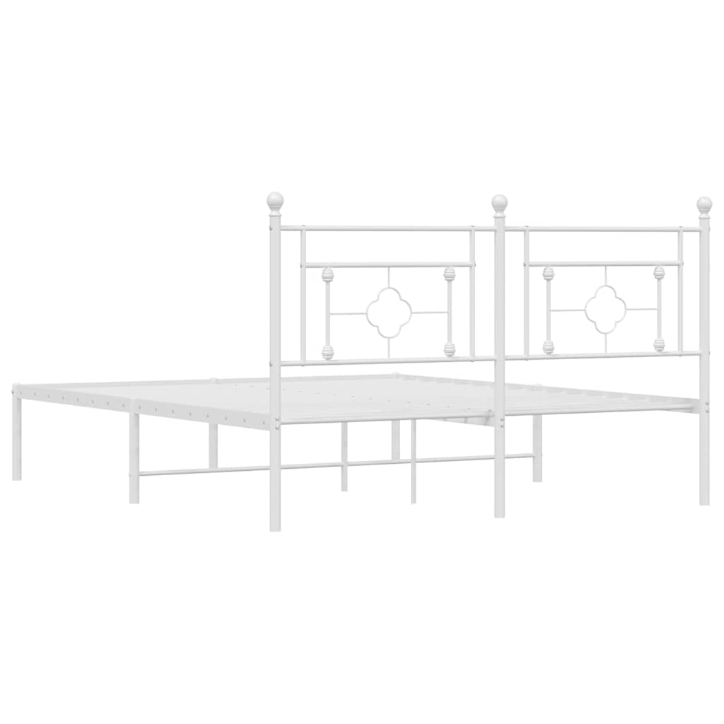 sengeramme med sengegavl 160x200 cm metal hvid