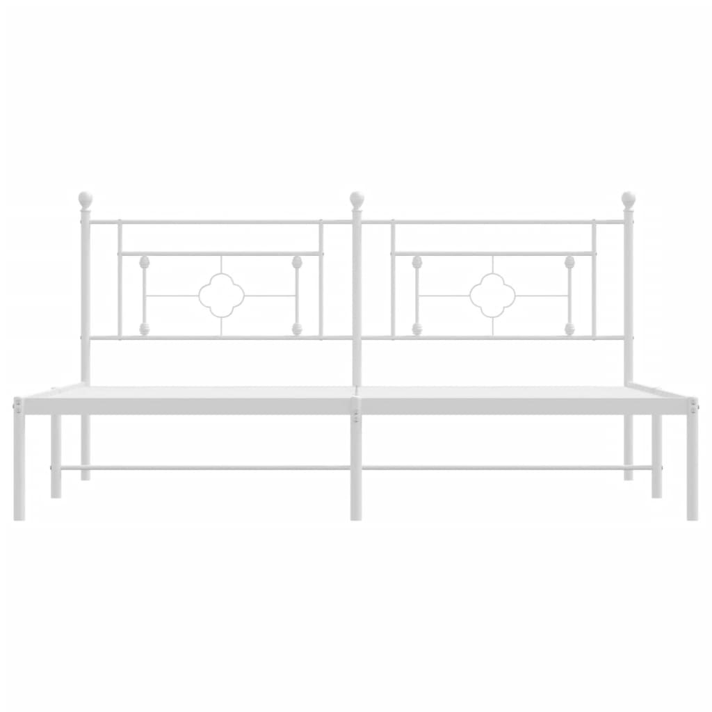 sengeramme med sengegavl 183x213 cm metal hvid