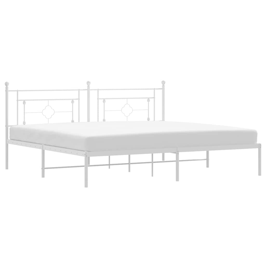 sengeramme med sengegavl 193x203 cm metal hvid