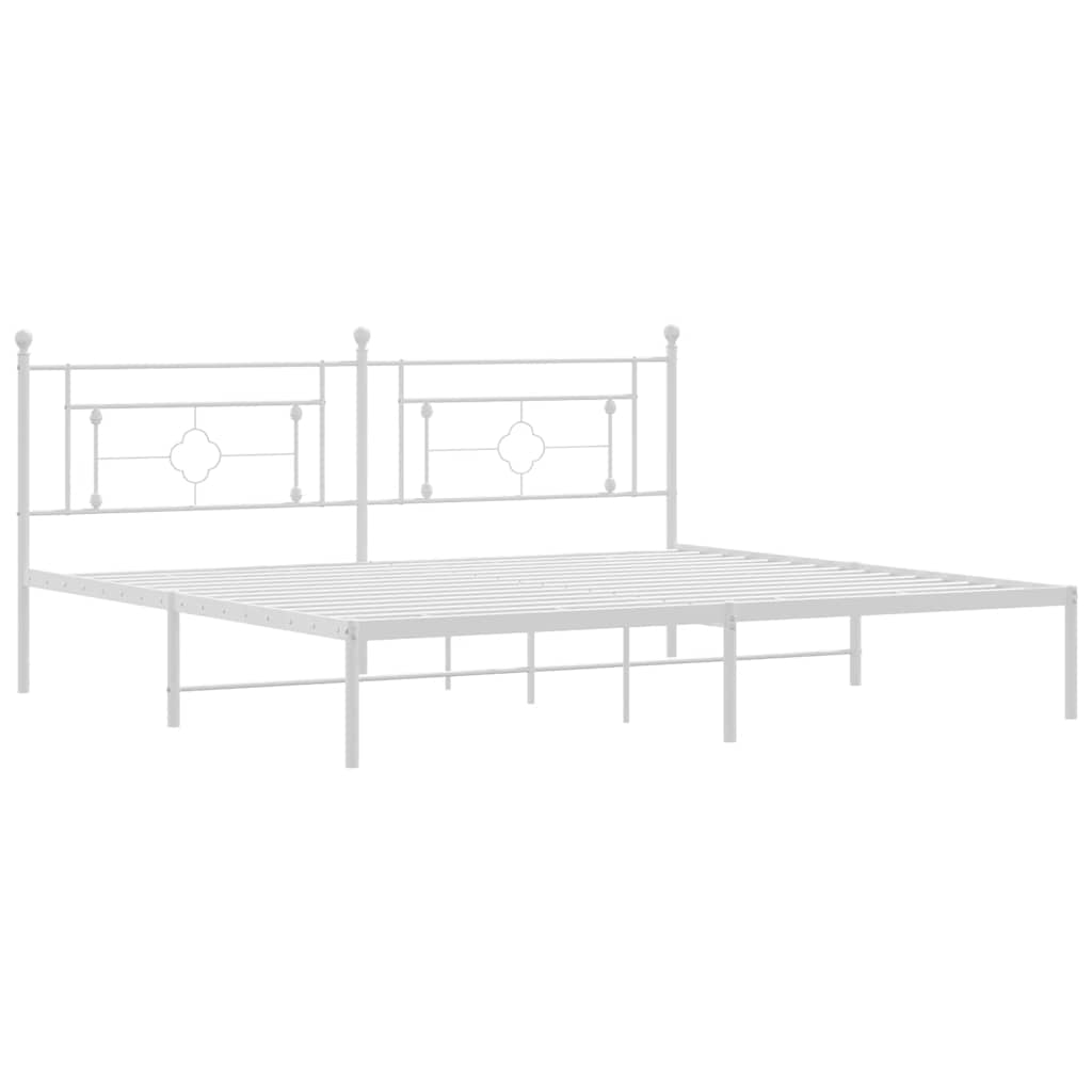 sengeramme med sengegavl 193x203 cm metal hvid