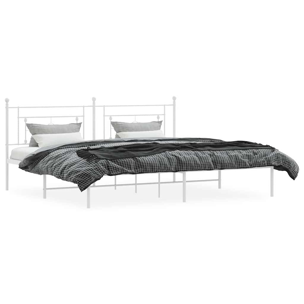 sengeramme med sengegavl 193x203 cm metal hvid