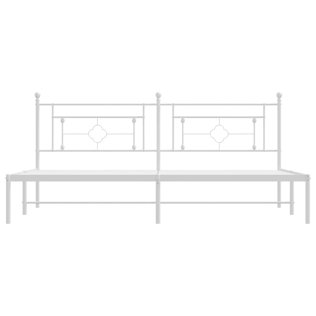 sengeramme med sengegavl 193x203 cm metal hvid