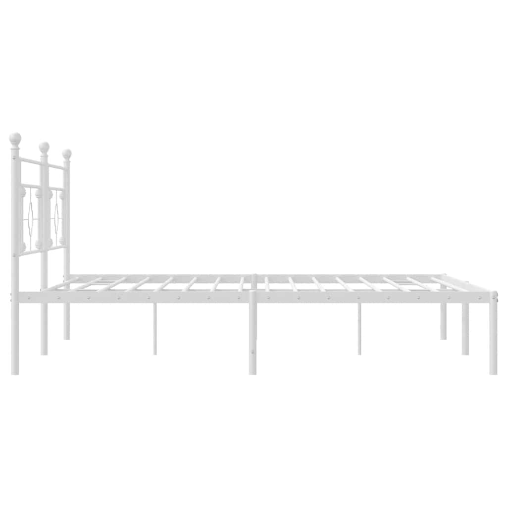 sengeramme med sengegavl 193x203 cm metal hvid