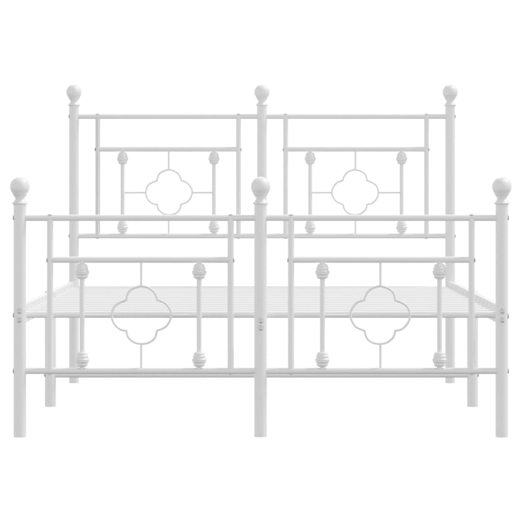 sengeramme med sengegavl og fodgærde 120x190 cm metal hvid
