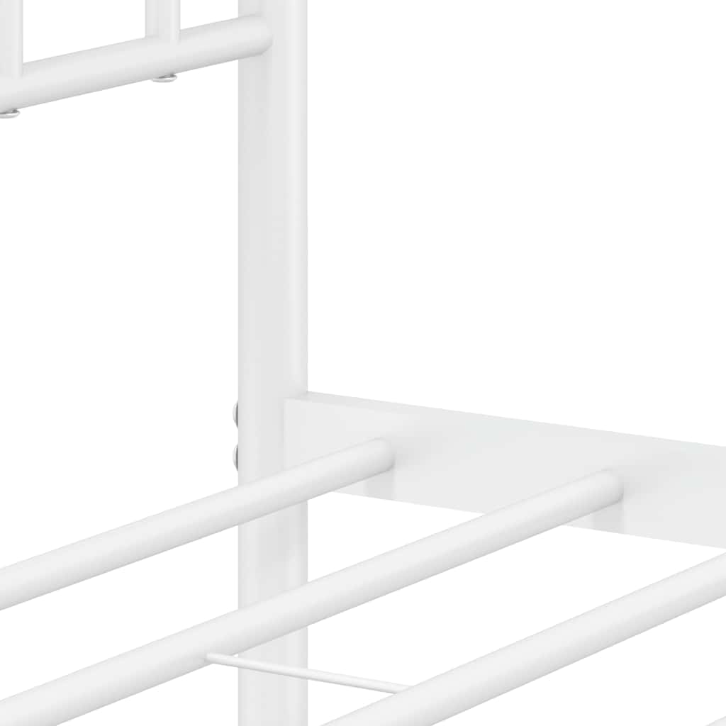 sengeramme med sengegavl og fodgærde 150x200 cm metal hvid