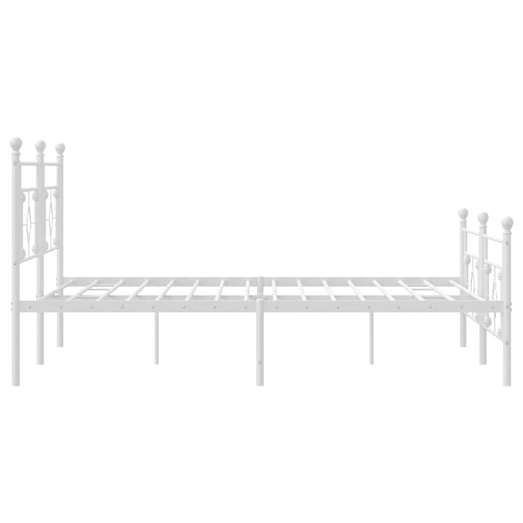sengeramme med sengegavl og fodgærde 193x203 cm metal hvid