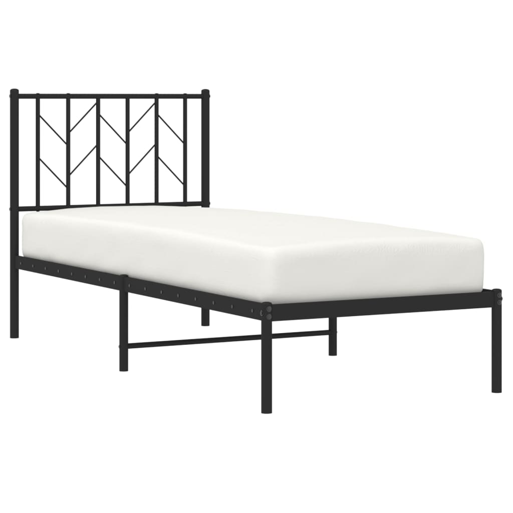 sengeramme med sengegavl 75x190 cm metal sort