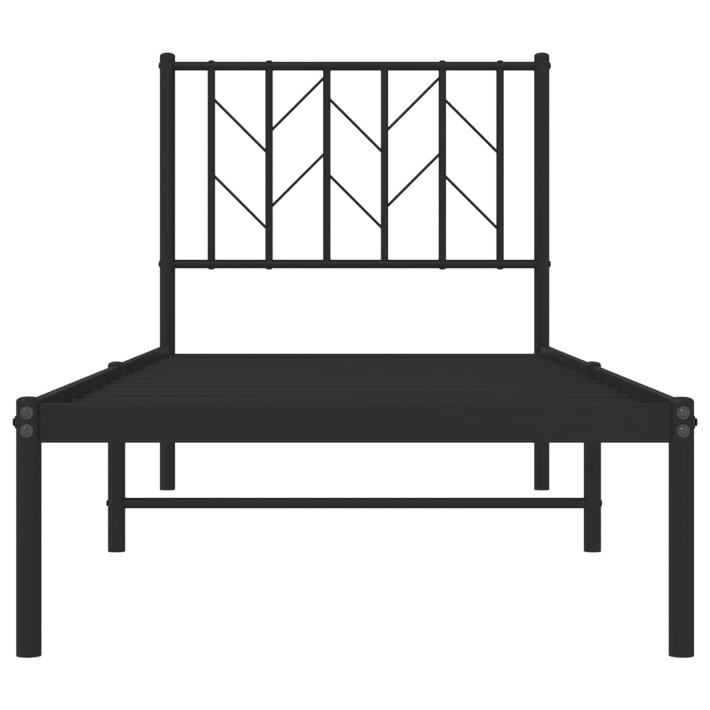 sengeramme med sengegavl 75x190 cm metal sort