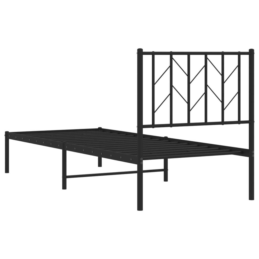 sengeramme med sengegavl 75x190 cm metal sort