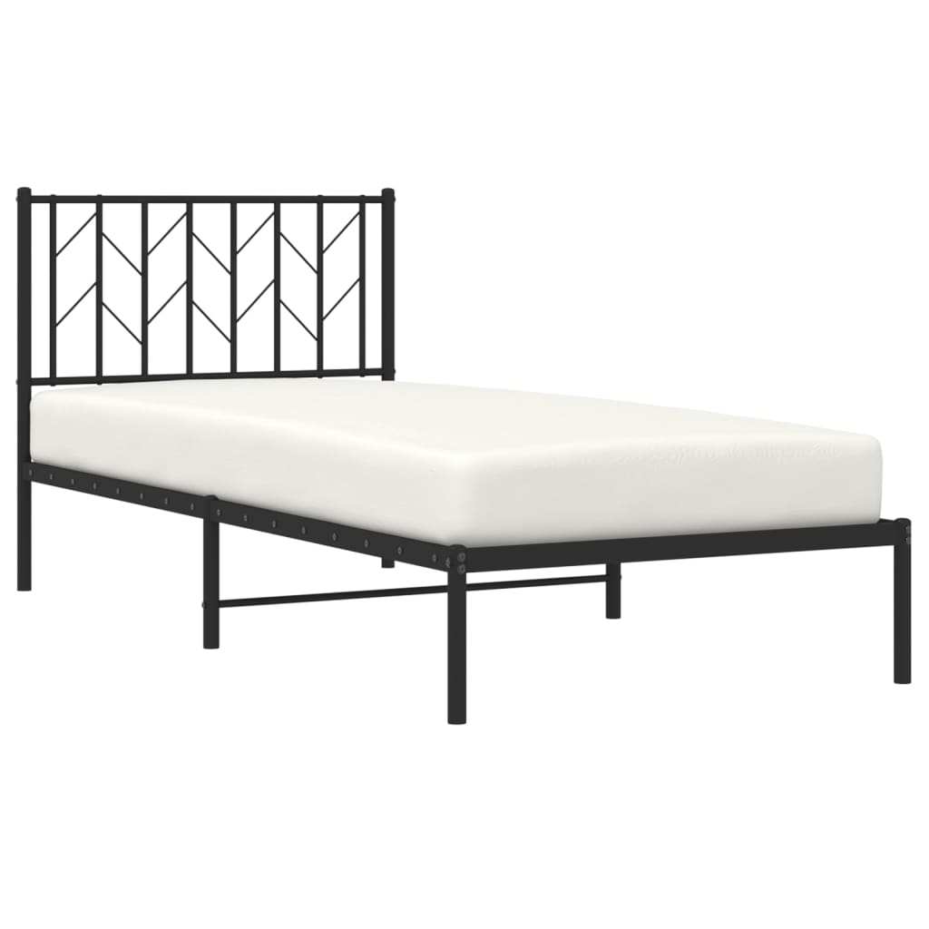 sengeramme med sengegavl 90x190 cm metal sort