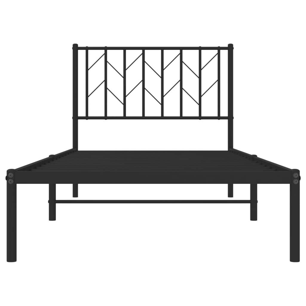 sengeramme med sengegavl 90x190 cm metal sort