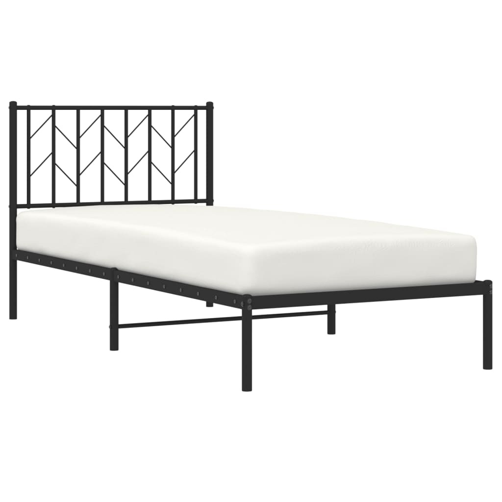 sengeramme med sengegavl 90x200 cm metal sort