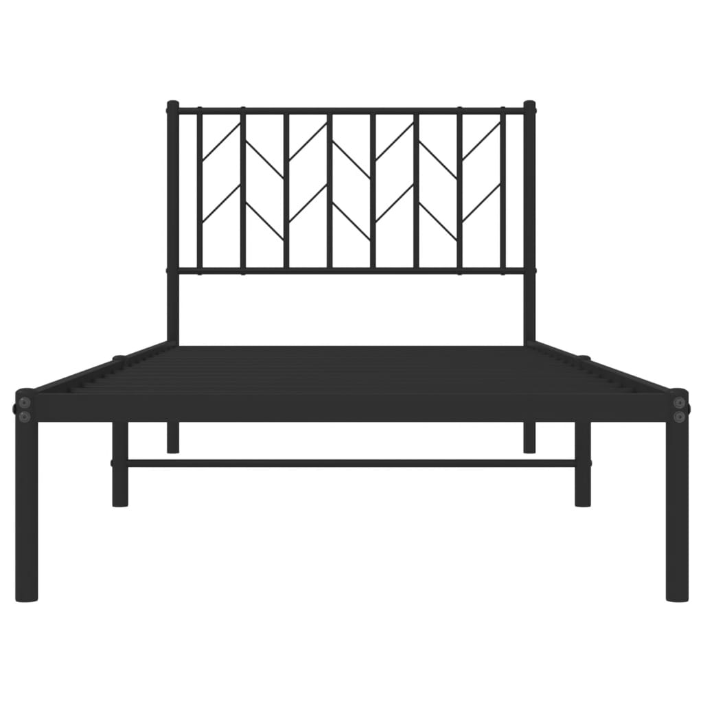 sengeramme med sengegavl 90x200 cm metal sort