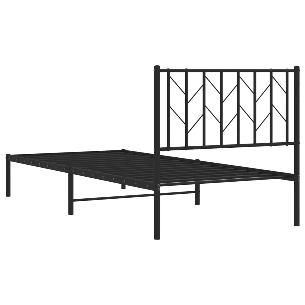 sengeramme med sengegavl 90x200 cm metal sort