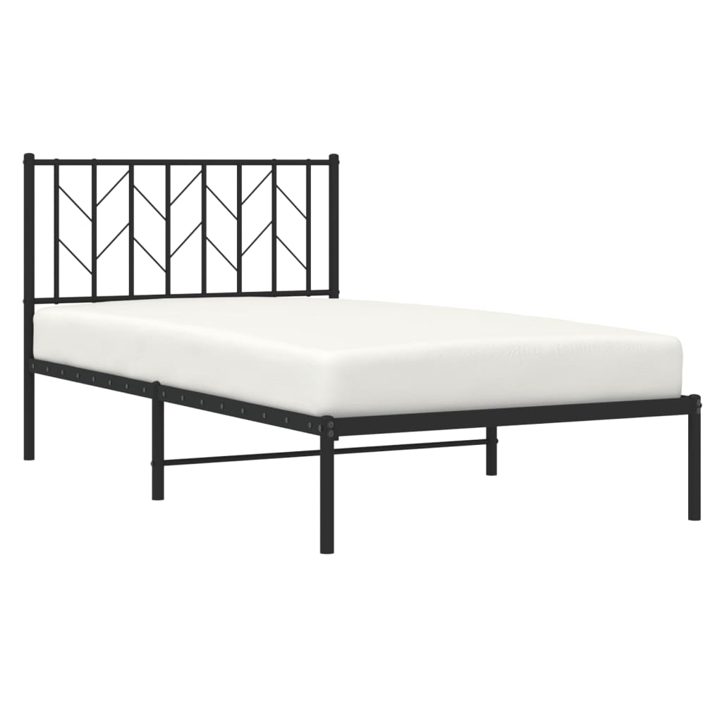 sengeramme med sengegavl 100x190 cm metal sort