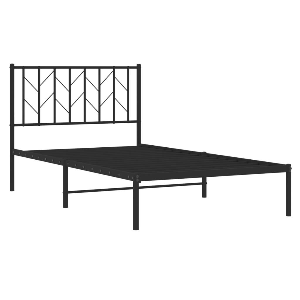 sengeramme med sengegavl 100x190 cm metal sort