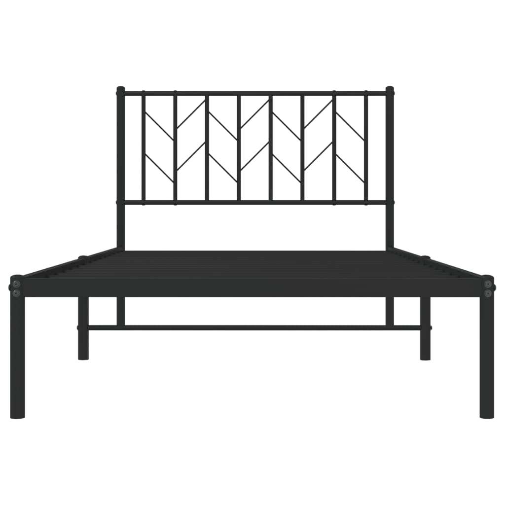 sengeramme med sengegavl 100x190 cm metal sort
