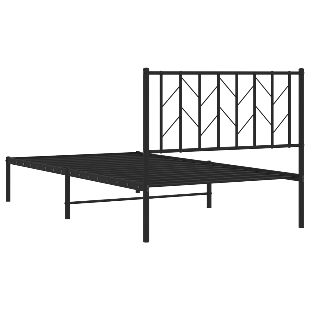 sengeramme med sengegavl 100x190 cm metal sort