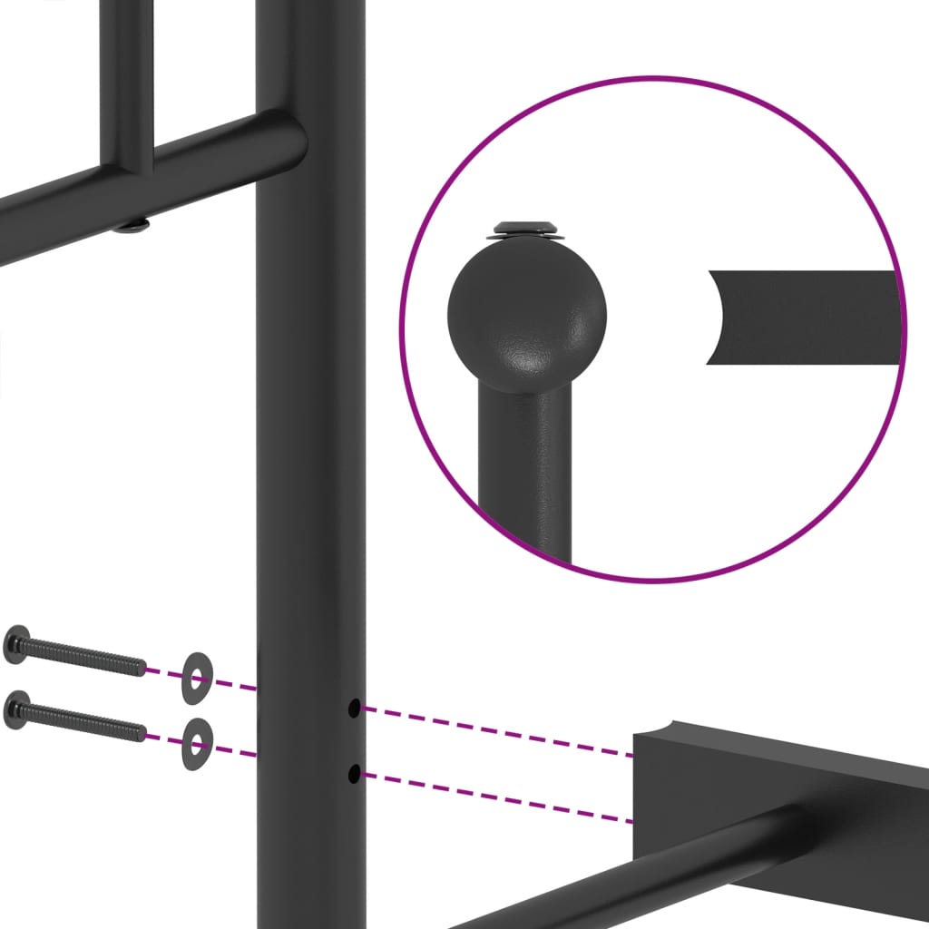 sengeramme med sengegavl 107x203 cm metal sort
