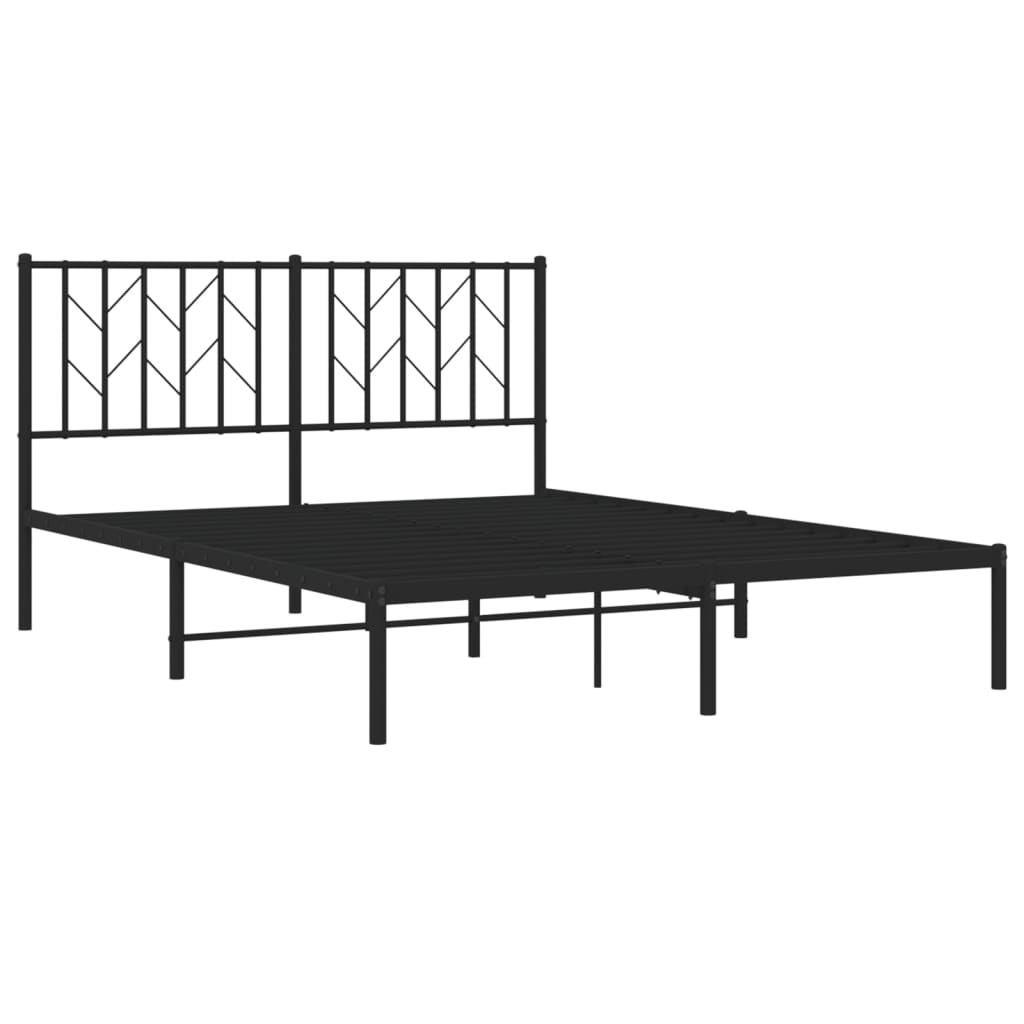 sengeramme med sengegavl 140x190 cm metal sort