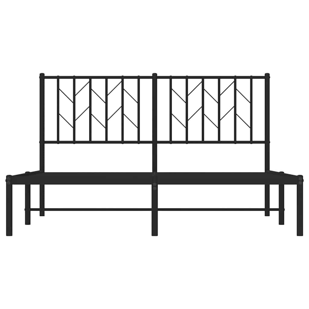 sengeramme med sengegavl 140x190 cm metal sort