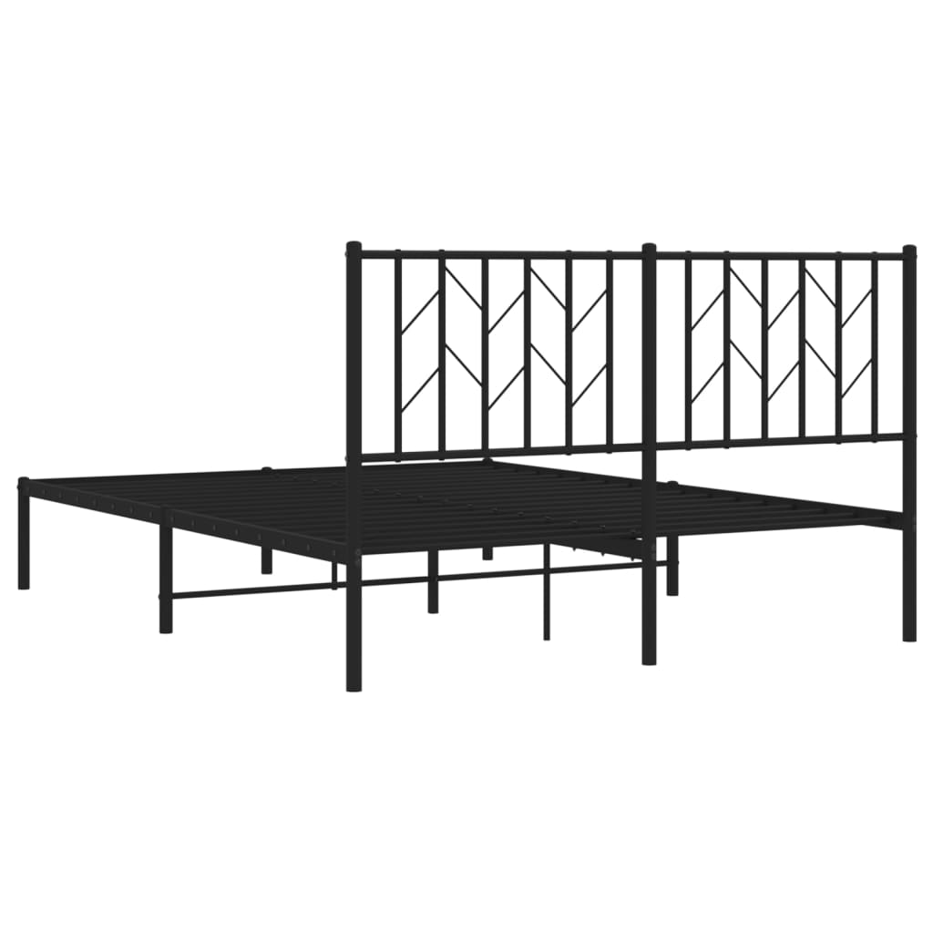 sengeramme med sengegavl 140x190 cm metal sort