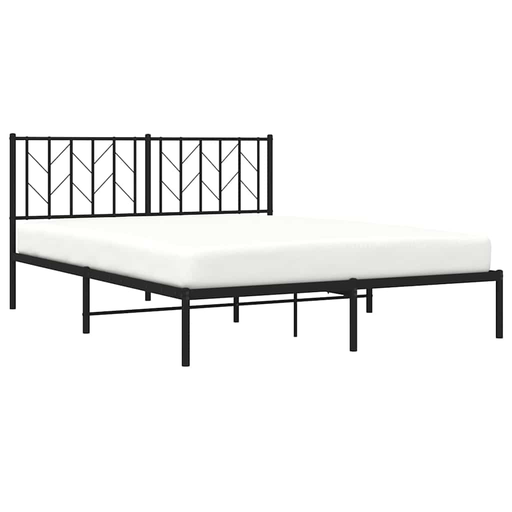 sengeramme med sengegavl 150x200 cm metal sort
