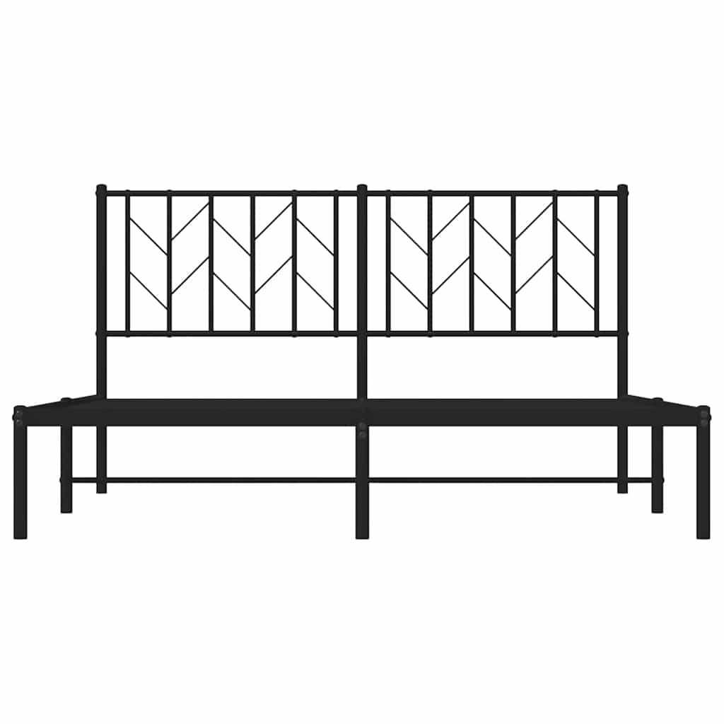 sengeramme med sengegavl 150x200 cm metal sort
