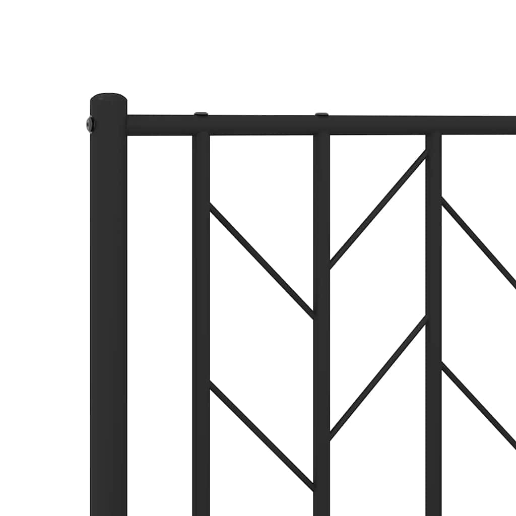 sengeramme med sengegavl 150x200 cm metal sort