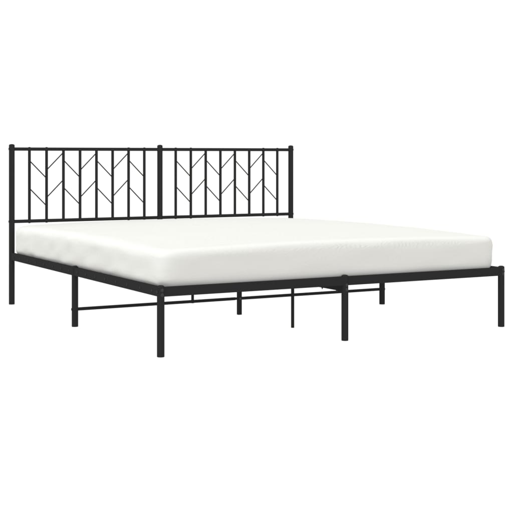 sengeramme med sengegavl 180x200 cm metal sort