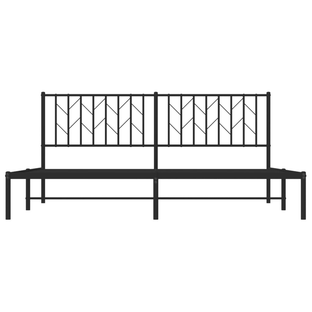 sengeramme med sengegavl 180x200 cm metal sort
