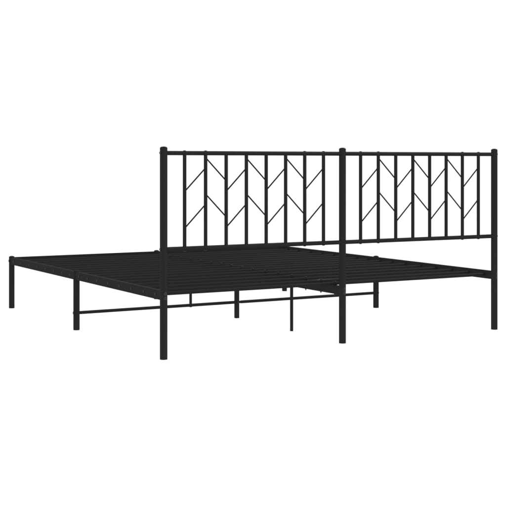sengeramme med sengegavl 180x200 cm metal sort