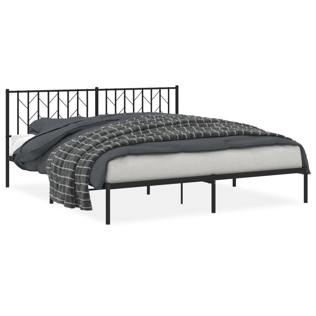 sengeramme med sengegavl 183x213 cm metal sort