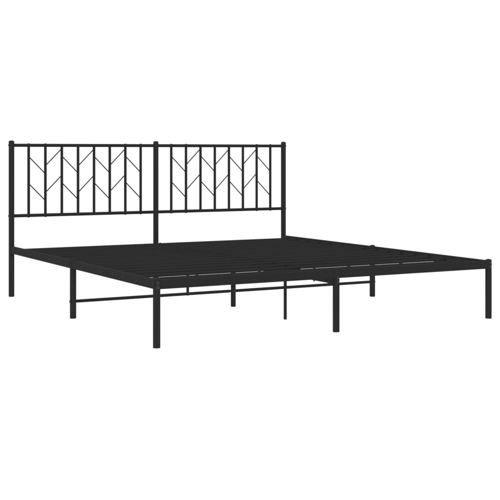 sengeramme med sengegavl 183x213 cm metal sort