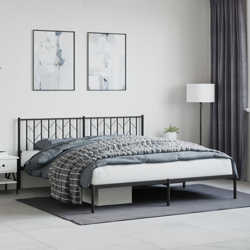 sengeramme med sengegavl 183x213 cm metal sort