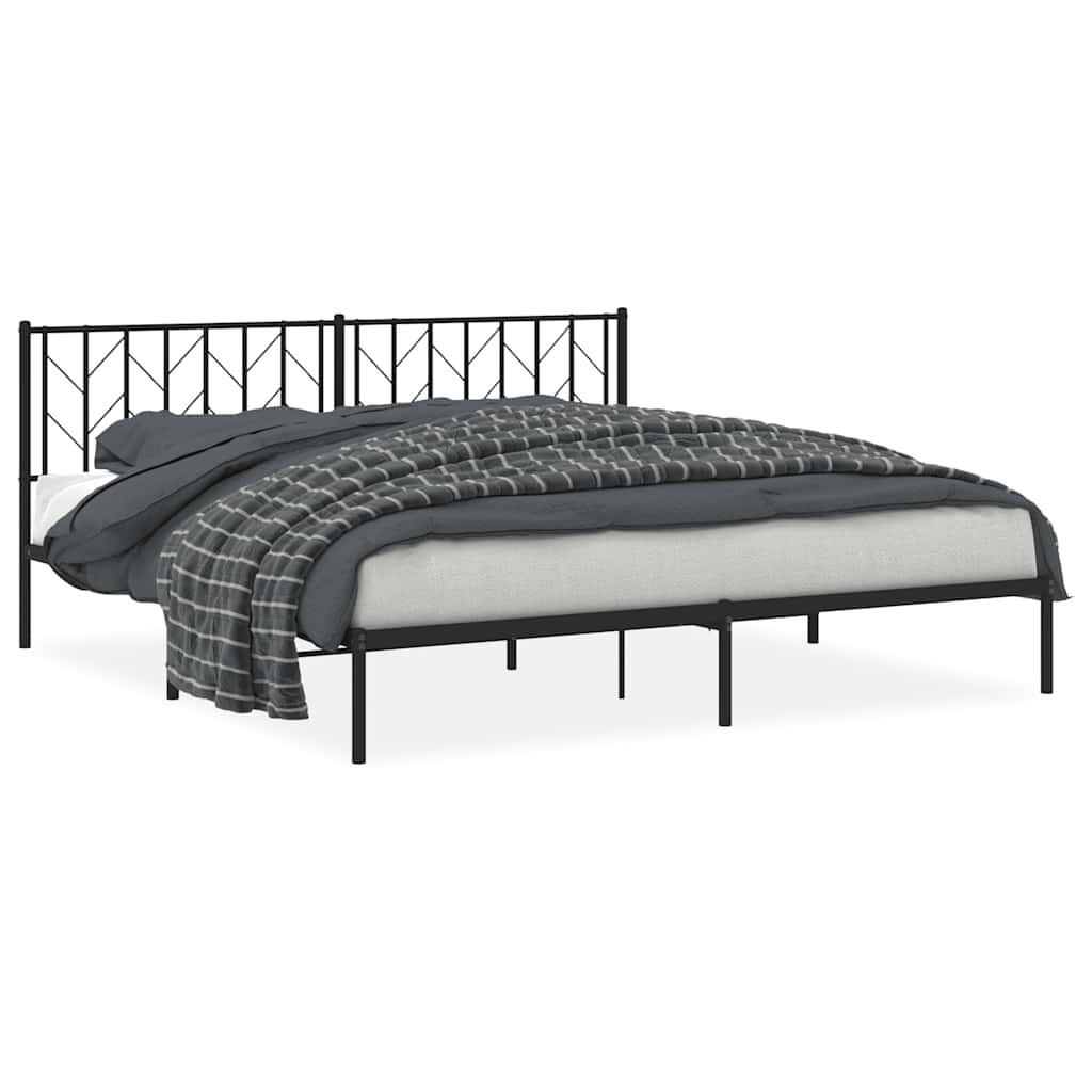sengeramme med sengegavl 193x203 cm metal sort