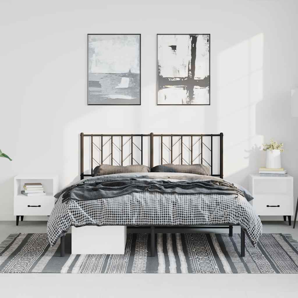 sengeramme med sengegavl 193x203 cm metal sort