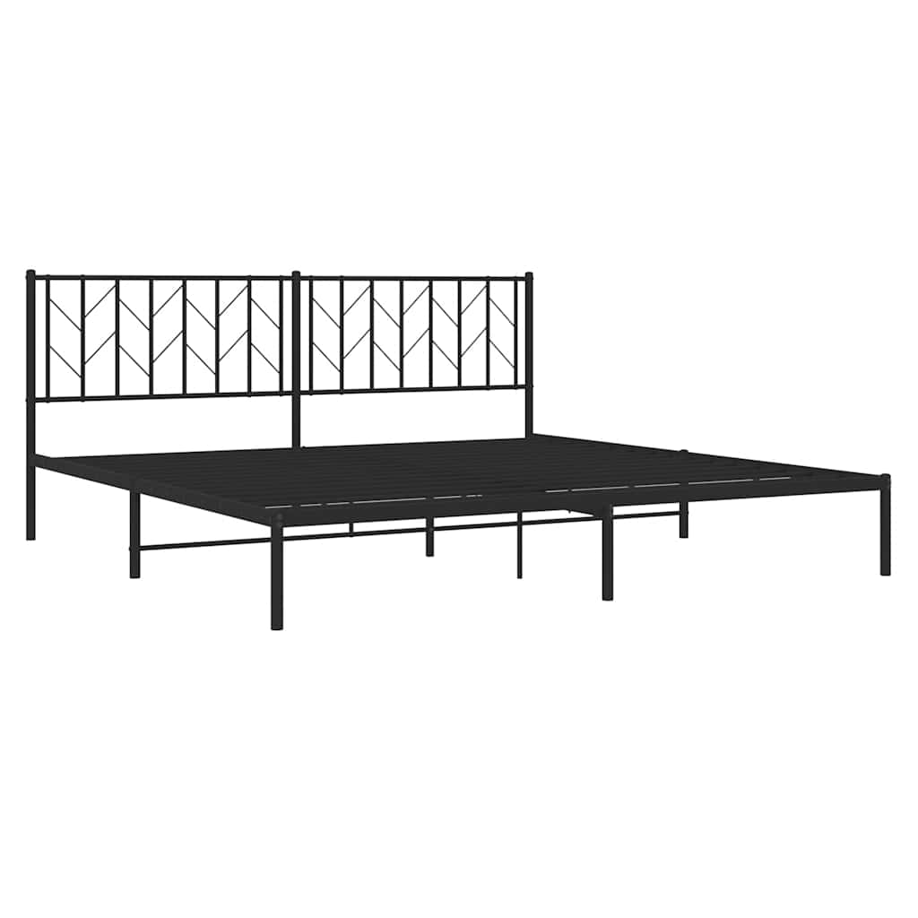 sengeramme med sengegavl 193x203 cm metal sort