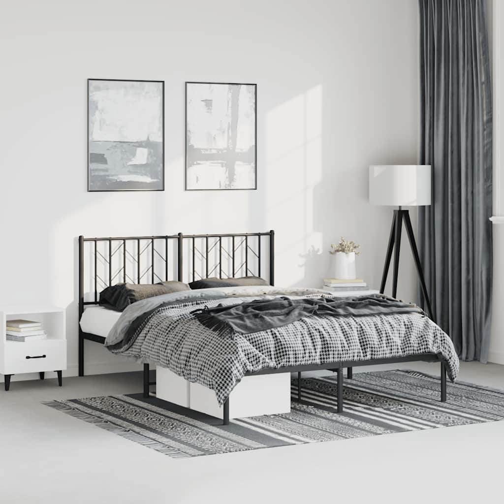 sengeramme med sengegavl 193x203 cm metal sort