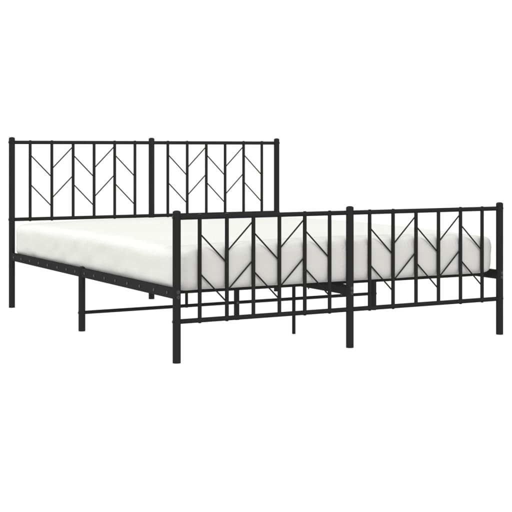 sengeramme uden madras med fodgærde 160x200 cm sort