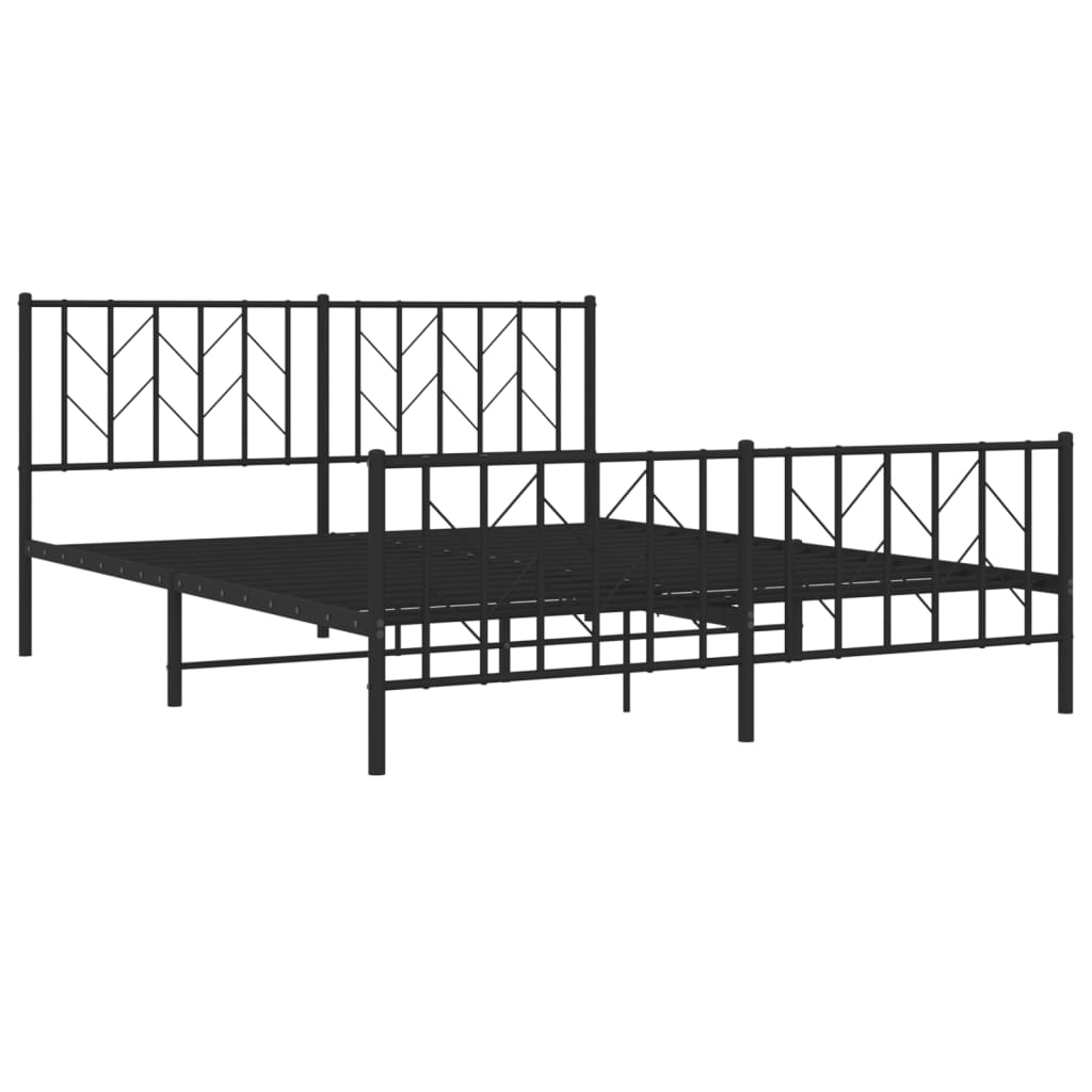 sengeramme uden madras med fodgærde 160x200 cm sort