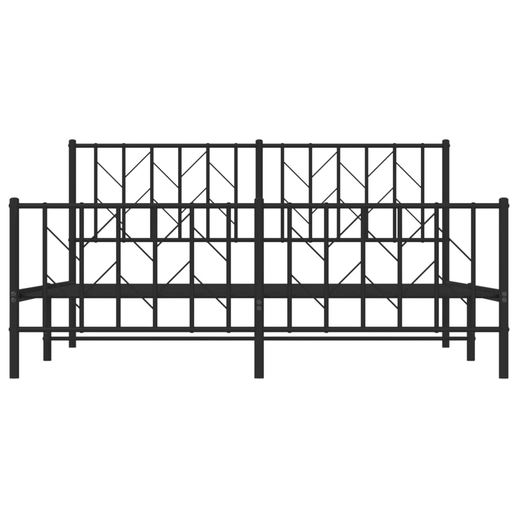 sengeramme uden madras med fodgærde 160x200 cm sort