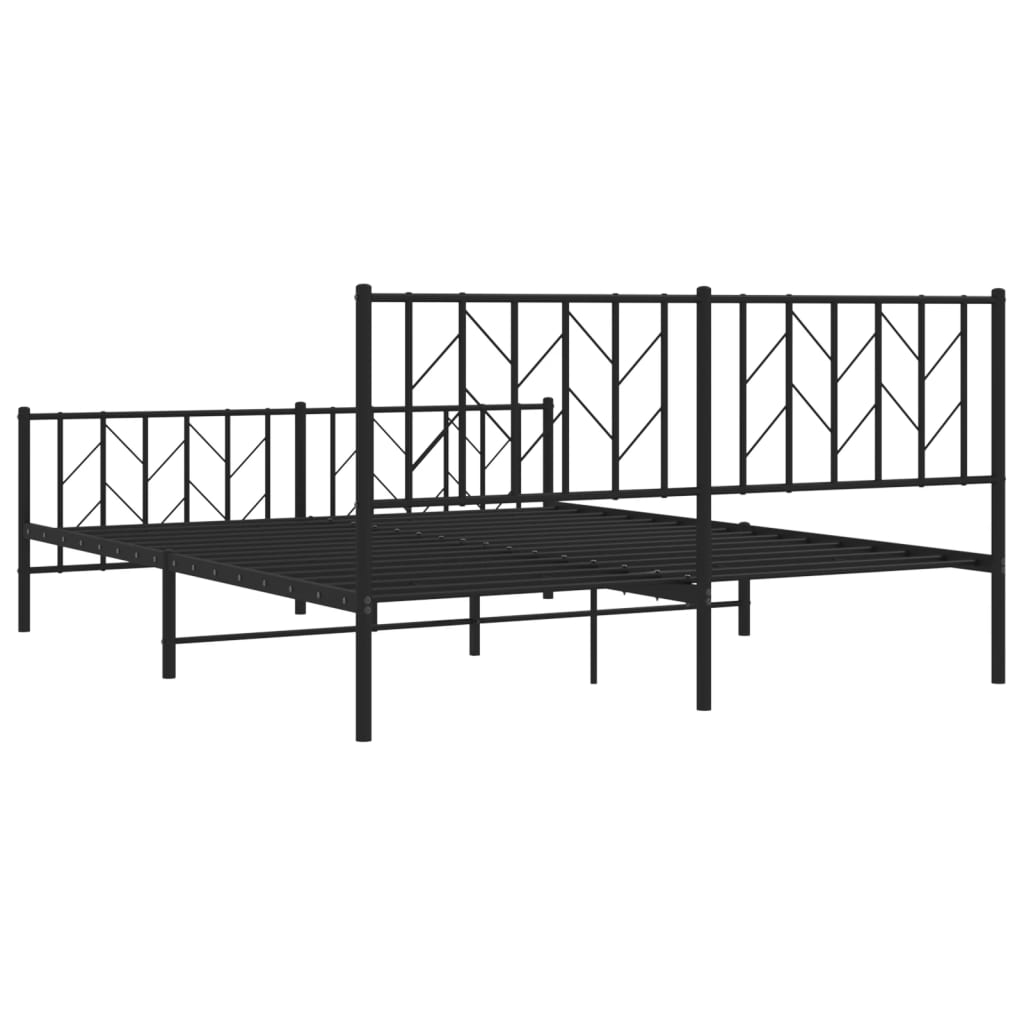 sengeramme uden madras med fodgærde 160x200 cm sort